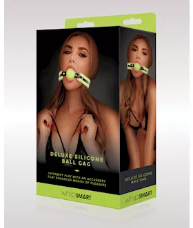 Whipsmart Glow In The Dark Deluxe Silicone Ball Gag - Green