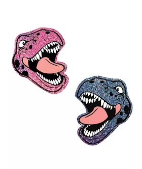Neva Nude Black Light  Dinosaur Pasties - Pink & Blue O/s