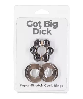 Got Big Dick 2 Pack Cock Rings - Black