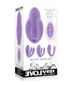 Evolved Petite Tickler Mini Vibe W/remote - Purple