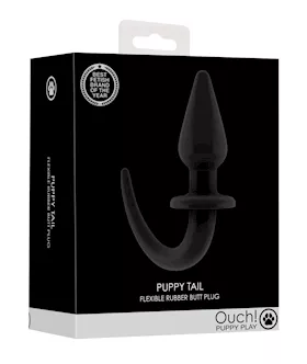 Shots Ouch Puppy Play Tail Butt Plug - Black
