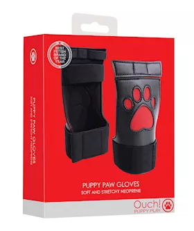 Shots Ouch Puppy Play Paw Cut-out Gloves - Red