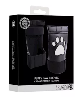 Shots Ouch Puppy Play Paw Cut-out Gloves - White