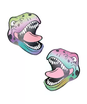 Neva Nude Reflective Dinosaur Pasties - Rainbow O/s