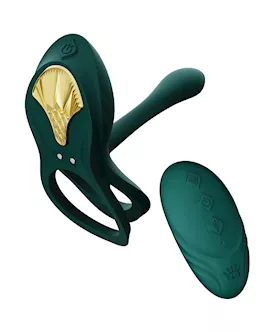 Zalo Bayek Vibrating Couples Ring W/remote - Turquoise Green