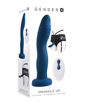 Gender X Snuggle Up Dual Motor Strap On Vibe W/harness - Blue
