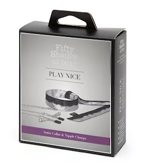Fifty Shades Of Grey Play Nice Satin & Lace Collar & Nipple Clamps