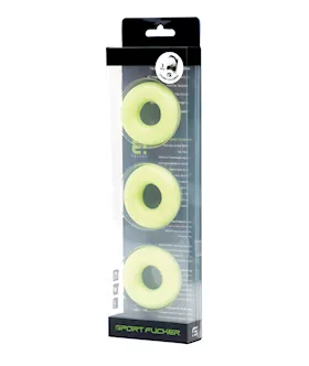 Sport Fucker Chubby Cockring Pack Of 3 - Glow