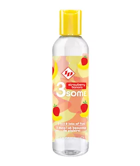Id 3some 3 In 1 Lubricant - 4 Oz Strawberry Banana
