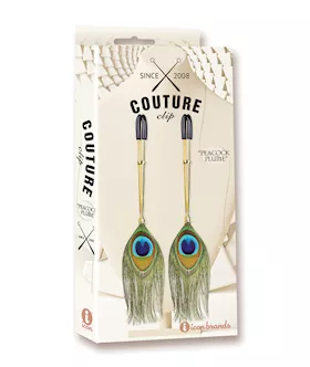 Couture Clips Luxury Nipple Clamps - Peacock Plume