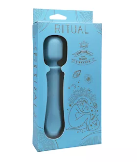 Ritual Euphoria Rechargeable Silicone Wand Vibe - Blue