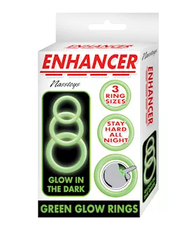 Enhancer Silicone Cockrings - Glow In The Dark Green
