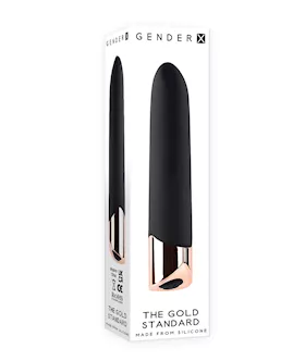 Gender X The Gold Standard Rechargeable Silicone Bullet - Black/rose Gold