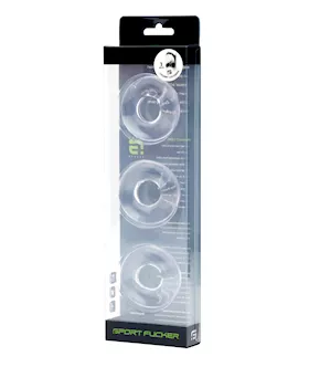 Sport Fucker Chubby Cockring Pack Of 3 - Clear