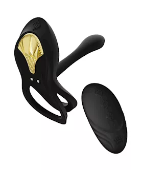 Zalo Bayek Vibrating Couples Ring W/remote - Obsidian Black