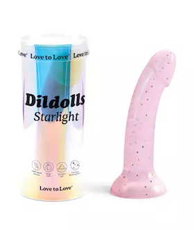 Love To Love Curved Suction Cup Dildolls Starlight - Pink