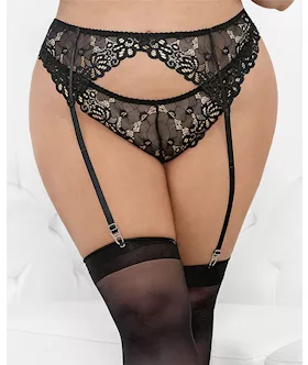 Lace Romance Garterbelt Black 3x/4x