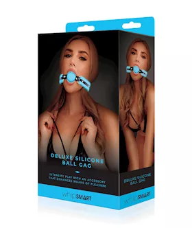 Whipsmart Glow In The Dark Deluxe Silicone Ball Gag - Blue