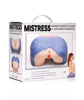 Curve Toys Mistress Holly Denim Shorts Pussy & Ass Masturbator - Ivory