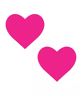 Neva Nude Temperature Reactive Heart Pasties - Neon Pink