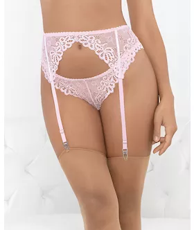 Lace Romance Garterbelt Pink Lg