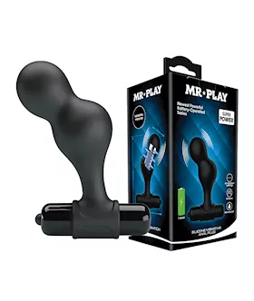 Mr. Play Silicone Anal Vibro Plug - Black