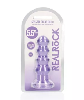 Shots Realrock Crystal Clear 5.5" Curvy Dildo/butt Plug - Purple