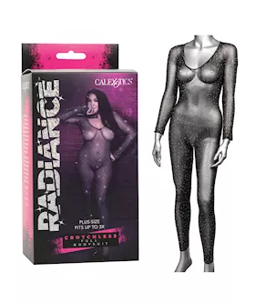 Radiance Crotchless Full Body Suit Black Qn