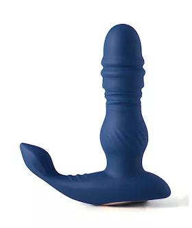 Jaden Thrusting Prostate Massager Vibrating Butt Plug Anal Sex Toy - Blue