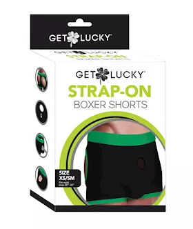 Get Lucky Strap On Boxers - Xs-s Black/green
