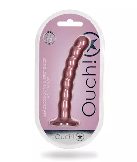Shots Ouch 6.5" Beaded G-spot Dildo - Rose Gold