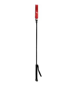 Rouge Long Riding Crop Slim Tip - Red