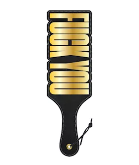 Wood Rocket Fuck You Paddle - Black/gold