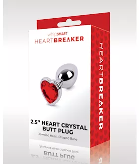 Whipsmart Heartbreaker 2.5" Heart Crystal Butt Plug - Red