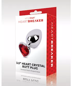 Whipsmart Heartbreaker 3.5" Heart Crystal Butt Plug - Red