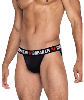 Heartbreaker Jockstrap W/contoured Pouch & Elastic Rear Straps Black/red Sm
