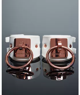 Pleasure Collection Adjustable Handcuffs - White/rose Gold