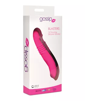 Curve Toys Gossip Blasters 7x Thrusting Silicone Vibrator - Magenta
