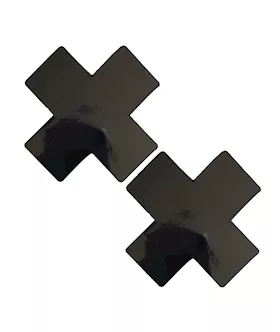 Neva Nude Dom Queen Status Wet Vinyl X Pasties - Black Qn
