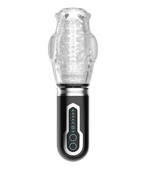 Thrusting, Vibrating & Rotating Oral Sex Masturbator- Black