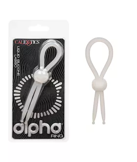Alpha Liquid Silicone Lasso Cock Ring - Natural