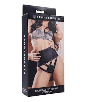 Sportsheets High Waisted Strap-on Corset - Black