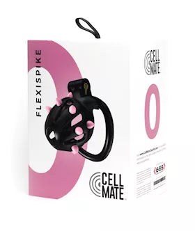 Sport Fucker Cellmate Flexispike Chastity Cage - Size 0 Black/pink