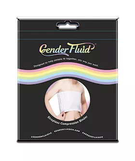 Gender Fluid Strapless Chest Compression Binder - L White
