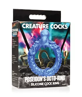 Creature Cocks Poseidon's Octo Silicone Cock Ring - Blue