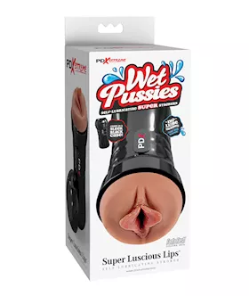 Pdx Extreme Wet Pussies Super Luscious Lips Stroker - Brown