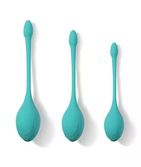 Bluebell Floral 3 Size & Weight Kegel Ball Exercise Set - Blue