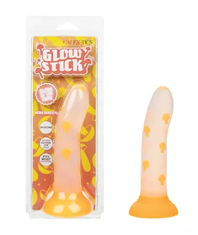 Glow Stick Mushroom Suction Cup Glow-in-the-dark Dildo - Orange