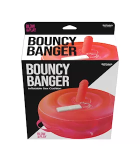 Bouncy Banger Inflatable Cushion W/vibrating Dildo