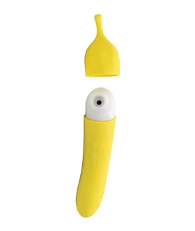 Natalie's Toy Box Banana Cream Air Pulse & G-spot Vibrator - Yellow